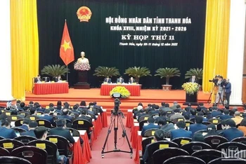 Quang cảnh kỳ họp Hội đồng nhân dân tỉnh Thanh Hóa.