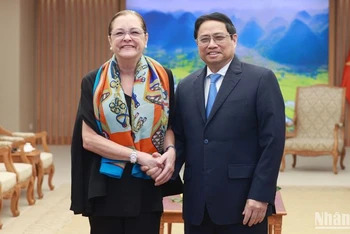 Thủ tướng Phạm Minh Chính tiếp Bộ trưởng Ngoại giao nước Cộng hòa El Salvador Alexandra Hill Tinoco. 