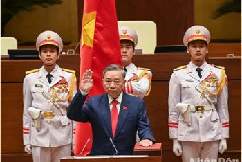 Chủ tịch nước Tô Lâm tuyên thệ nhậm chức. Ảnh: LINH KHOA. 