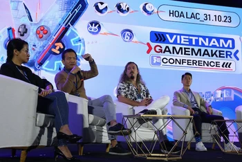 Các đại biểu thảo luận tại Diễn đàn Quốc gia ngành game Việt 2023.