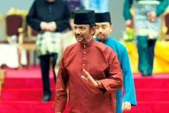 Quốc vương Brunei Hassanal Bolkiah tại một sự kiện ở Bandar Seri Begawan vào tháng 4/2019. (Nguồn: AFP/TTXVN)