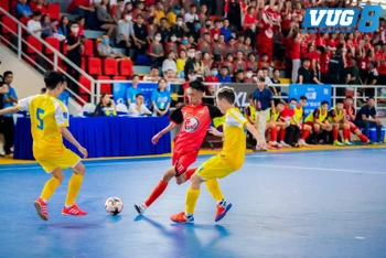 Các đội bóng futsal sinh viên tranh tài tại Giải Thể thao sinh viên Việt Nam (VUG) do Trung tâm Hỗ trợ và Phát triển sinh viên Việt Nam tổ chức. Ảnh: vug.vn
