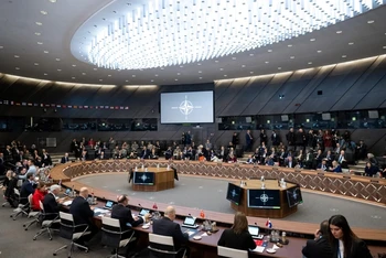 Toàn cảnh Hội nghị Ngoại trưởng NATO tại Brussels, Bỉ, ngày 28/11/2023. (Ảnh: AFP/TTXVN)