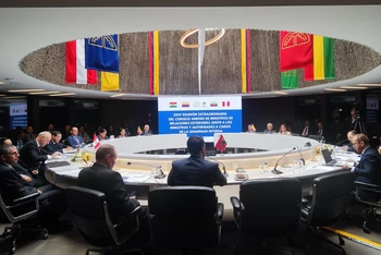 Cuộc họp bất thường lần thứ XXIV của Hội đồng Bộ trưởng Ngoại giao Andes cùng với các Bộ trưởng và cơ quan phụ trách An ninh nội địa, ngày 21/1/2024. Ảnh: comunidadandina.org