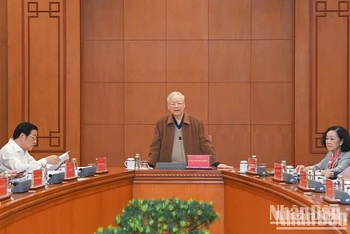 Tổng Bí thư Nguyễn Phú Trọng, Trưởng Ban chỉ đạo chủ trì cuộc họp Thường trực Ban chỉ đạo Trung ương về phòng, chống tham nhũng, tiêu cực.