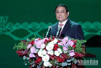 Thủ tướng Phạm Minh Chính phát biểu ý kiến tại buổi lễ. 