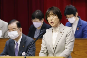 Đồng chí Tamura Tomoko được bầu làm Chủ tịch Đoàn Chủ tịch Ban Chấp hành Trung ương Đảng Cộng sản Nhật Bản khóa 29. (Ảnh: Kyodo/TTXVN)