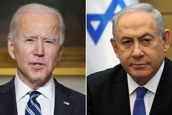 Tổng thống Mỹ Joe Biden và Thủ tướng Israel Benjamin Netanyahu. Ảnh: CNN/Vietnam+