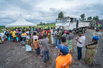 Hỗ trợ lương thực cho người dân Congo. Ảnh: WFP