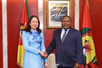 Phó Chủ tịch nước Võ Thị Ánh Xuân hội kiến Tổng thống Mozambique Filipe Nyusi trong chuyến thăm chính thức Cộng hoà Mozambique, sáng 12/9/2023. Ảnh: Lâm Khánh/TTXVN