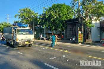 Hiện trường vụ tai nạn giao thông. (Ảnh: Công an cung cấp)