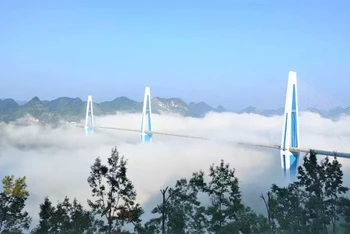 Cây cầu giữa không trung ở Quý Châu, Trung Quốc