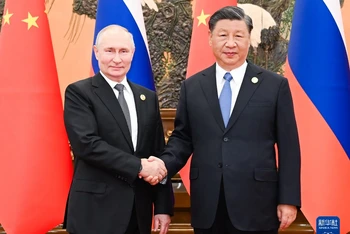 Chủ tịch Trung Quốc Tập Cận Bình và Tổng thống Nga Putin. (Ảnh: Tân Hoa xã)