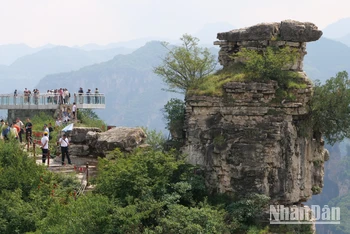 Đài quan sát - nơi du khách ngắm nhìn toàn cảnh Thông Thiên Hiệp.