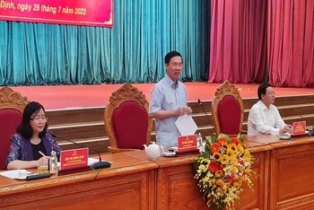 Đồng chí Võ Văn Thưởng làm việc với Ban Thường vụ Tỉnh ủy Bình Định.