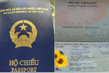 Mẫu hộ chiếu mới màu xanh tím than. 