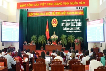 Quang cảnh Kỳ họp lần thứ 9 Hội đồng nhân dân tỉnh Phú Yên.