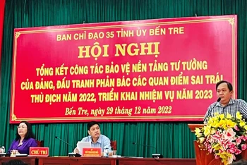 Đại biểu tham dự hội nghị tổng kết công tác bảo vệ nền tảng tư tưởng của Đảng tỉnh Bến Tre năm 2022. 