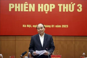 Chủ tịch nước Nguyễn Xuân Phúc phát biểu.