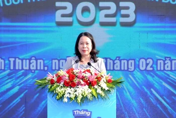 Quyền Chủ tịch nước Võ Thị Ánh Xuân phát biểu chỉ đạo tại Lễ khởi động Tháng Thanh niên 2023.