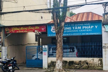 Trụ sở Trung tâm pháp y tỉnh Quảng Ngãi, nơi ông Phượng làm việc.