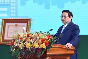 Thủ tướng Phạm Minh Chính phát biểu tại Lễ công bố Quyết định công nhận tỉnh Hải Dương hoàn thành nhiệm vụ xây dựng nông thôn mới. 