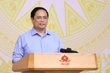 Thủ tướng Phạm Minh Chính phát biểu ý kiến tại phiên họp. (Ảnh: TRẦN HẢI)