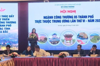 Thứ trưởng Công thương Phan Thị Thắng phát biểu tại Hội nghị.