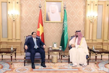 Thủ tướng Chính phủ Phạm Minh Chính hội đàm với Hoàng Thái tử, Thủ tướng Saudi Arabia Mohammed bin Salman.