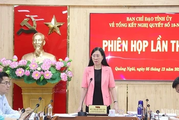 Bí thư Tỉnh ủy Quảng Ngãi Bùi Thị Quỳnh Vân phát biểu tại phiên họp thứ nhất của Ban Chỉ đạo.