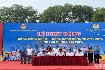 Các doanh nghiệp ký cam kết thực hiện tốt công tác an toàn, vệ sinh lao động.