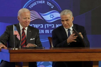 Hội nghị trực tuyến “I2U2” giữa Mỹ, Israel, Ấn Độ và Các Tiểu vương quốc Arab thống nhất (UAE) khai mạc ngày 14/7, nhân chuyến thăm Trung Đông của Tổng thống Mỹ Joe Biden. (Ảnh: Reuters)