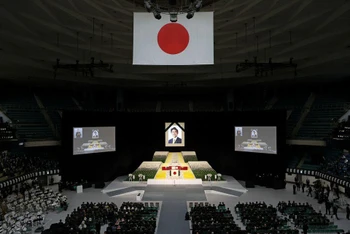 Toàn cảnh tang lễ của ông Abe Shinzo. (Ảnh: Reuters)