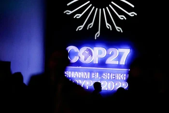 Biểu trưng của COP27 tại Sharm el-Sheikh, Ai Cập, tháng 11/11/2022. (Ảnh: Reuters)