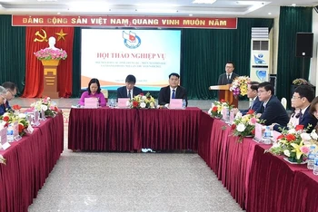 Toàn cảnh các đại biểu Hội Nhà báo các tỉnh trung du, miền núi tham gia dự hội thảo tại tỉnh Lạng Sơn.