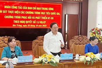 Đồng chí Dương Quyết Thắng phát biểu kết luận cuộc giám sát