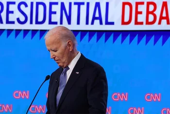 Ứng viên Tổng thống của đảng Dân chủ Joe Biden trong cuộc tranh luận trực tiếp với ứng viên Tổng thống của đảng Cộng hòa Donald Trump, tại bang Georgia, ngày 27/6/2024. (Ảnh: Reuters)