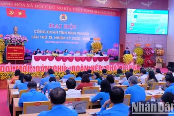 Các đại biểu dự Đại hội Công đoàn tỉnh Bình Phước lần thứ 11, nhiệm kỳ 2023-2028.