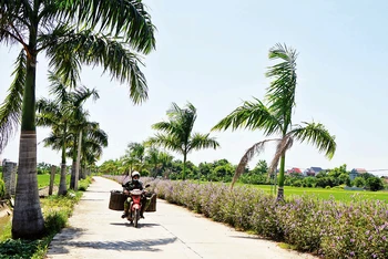 Ðường giao thông được đầu tư nâng cấp, giúp người dân huyện Yên Mô đi lại thuận tiện hơn.