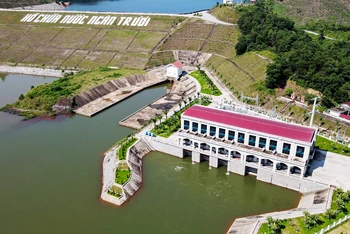 Quang cảnh hồ chứa nước Ngàn Trươi, huyện Vũ Quang (Hà Tĩnh).