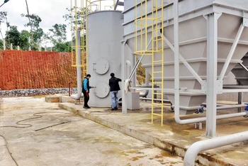 Nhà máy nước Bộc Bố (Pác Nặm) mới được đầu tư xây dựng, góp phần cung cấp nước sạch cho hàng nghìn hộ dân trên địa bàn.