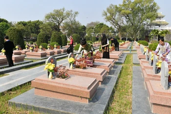 Nghĩa trang Liệt sĩ A1, thành phố Ðiện Biên, tỉnh Ðiện Biên là nơi liệt sĩ Phạm Văn Thu yên nghỉ. (Ảnh THÀNH ÐẠT)