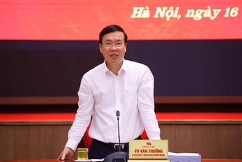 Thường trực Ban Bí thư Võ Văn Thưởng phát biểu kết luận hội nghị.
