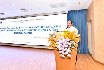 Giám đốc Sở Y tế Thành phố Hồ Chí Minh Tăng Chí Thượng phát biểu tại hội nghị.