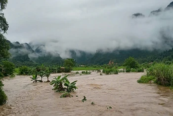 Mưa lớn gây ngập lụt tại huyện Lâm Bình.