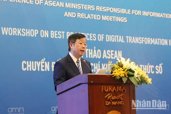 Thứ trưởng Thông tin và Truyền thông Nguyễn Thanh Lâm phát biểu tại Hội thảo.