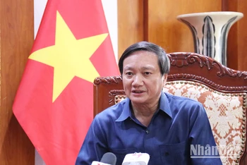 Đại sứ Việt Nam tại Lào Nguyễn Bá Hùng. (Ảnh: Trịnh Dũng)