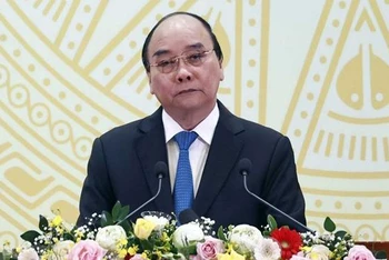 Chủ tịch nước Nguyễn Xuân Phúc phát triển tại buổi lễ (Ảnh: TTXVN).