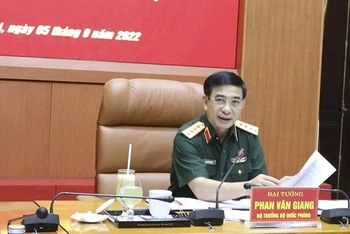 Đại tướng Phan Văn Giang phát biểu tại buổi làm việc. (Ảnh: Mod)