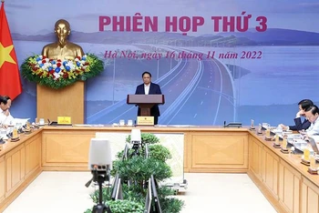 Thủ tướng Phạm Minh Chính phát biểu tại Hội nghị. (Ảnh: TRẦN HẢI)